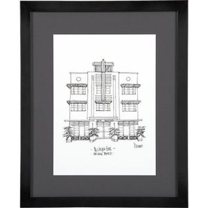 NEW crate & barrel framed Miami print
